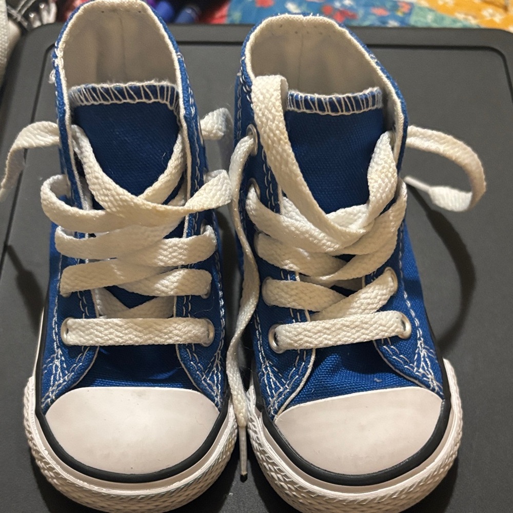 Kids Blue High-Top Sneakers